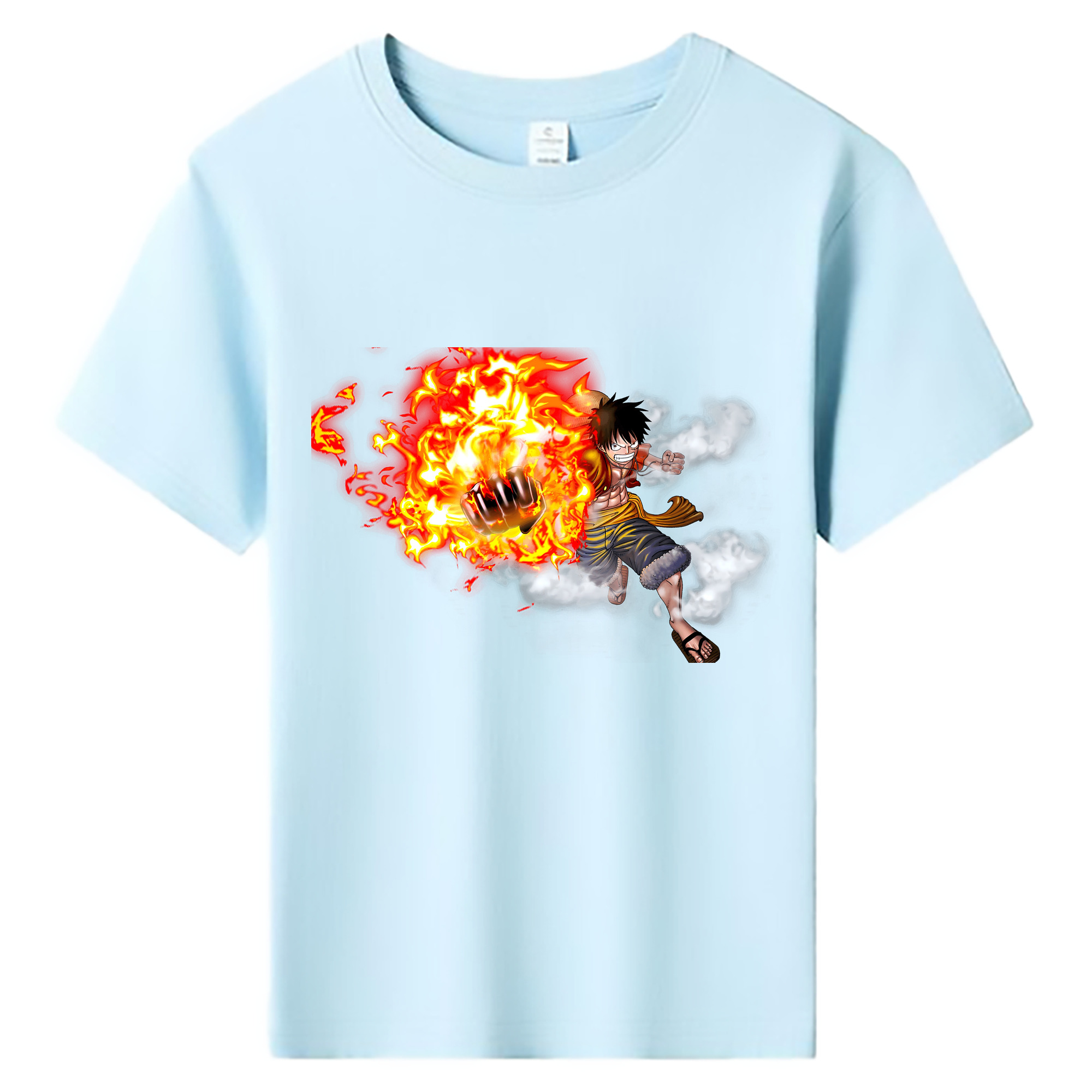ワンピース モンキー・D・ルフィ ONE PIECE Monkey D. Luffy 綿100％キッズTシャツ（フロントプリント）